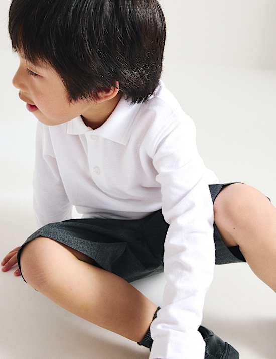2 Pack Unisex Pure Cotton Stain Resist School Polo Shirts (2-18 Yrs)