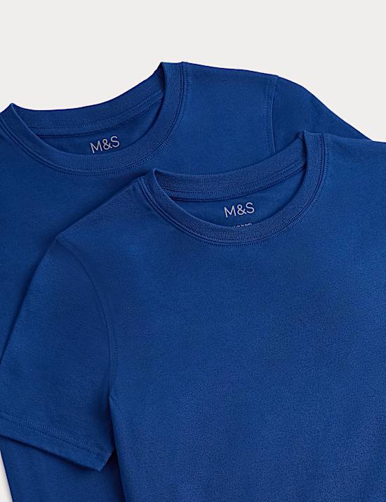 2 Pack Unisex Pure Cotton School T-Shirts (2-16 Yrs)