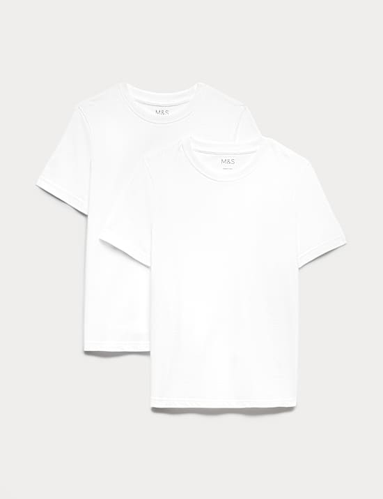 2 Pack Unisex Pure Cotton School T-Shirts (2-16 Yrs)
