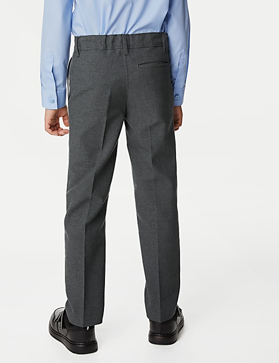 2pk Boys Slim Leg Longer Length School Trousers (2-18 Yrs)