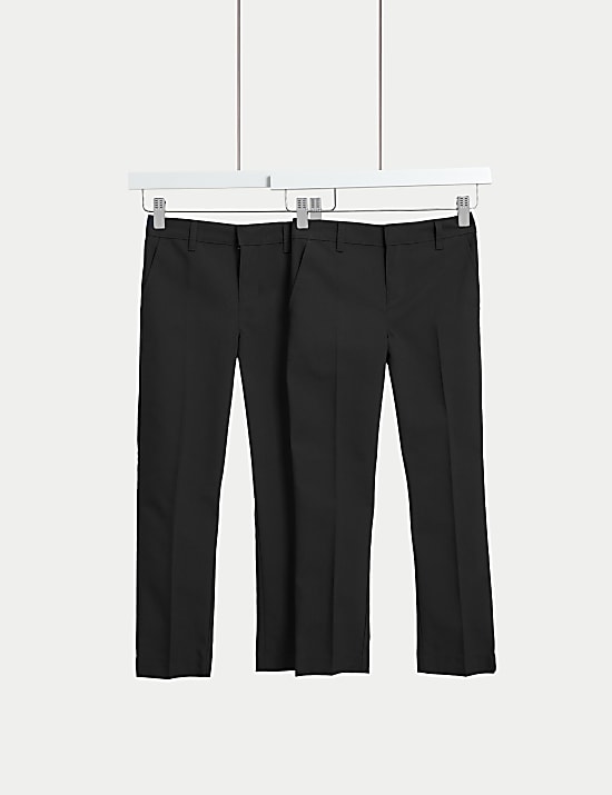 Lot de 2 pantalons garçons coupe skinny, parfaits pour l’école (du 2 au 18 ans)