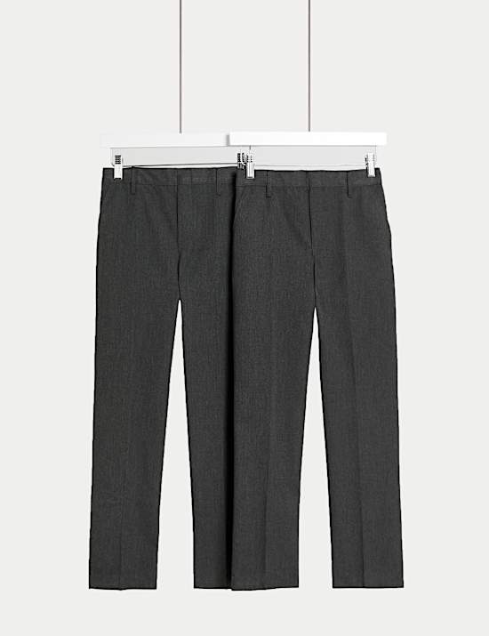 2pk Boys' Easy Dressing School Trousers (3-18 Yrs)