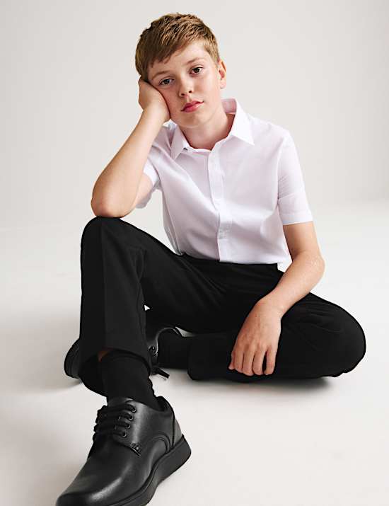 2 Pack Boys' Slim Leg School Trousers (2-18 Yrs)