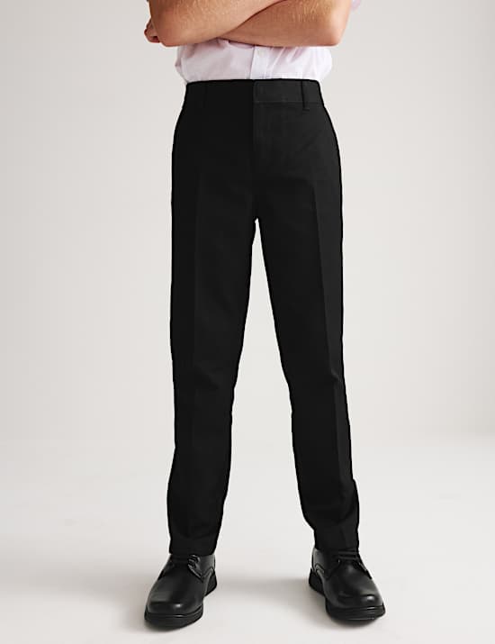 2 Pack Boys' Slim Leg School Trousers (2-18 Yrs)