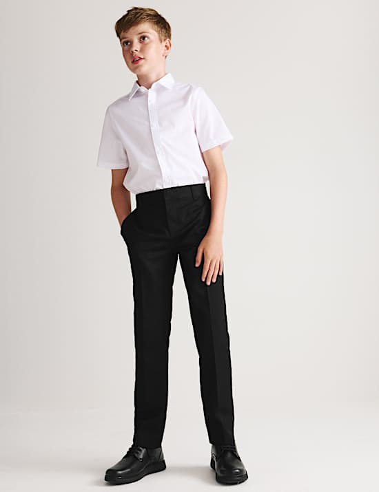 2 Pack Boys' Slim Leg School Trousers (2-18 Yrs)