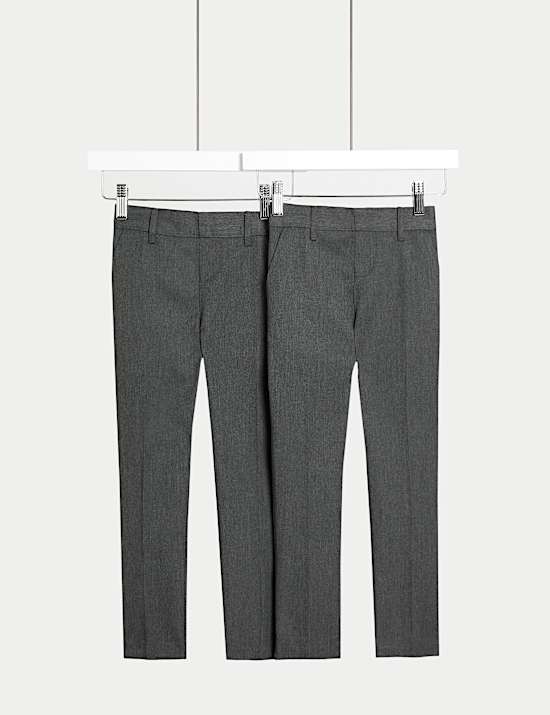 Lot de 2 pantalons garçons coupe skinny, parfaits pour l’école (du 2 au 18 ans)