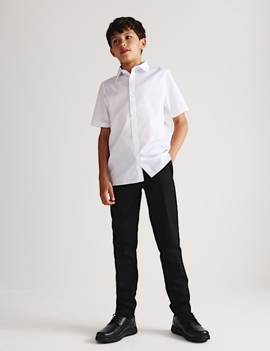 2 Pack Boys' Skinny Leg School Trousers (2-18 Yrs)