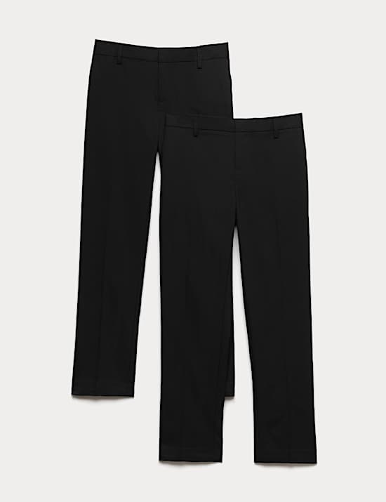 2 Pack Boys' Longer Length School Trousers (9-18 Yrs)