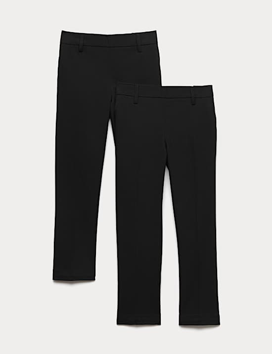 2 Pack Boys' Longer Length School Trousers (2-18 Yrs)