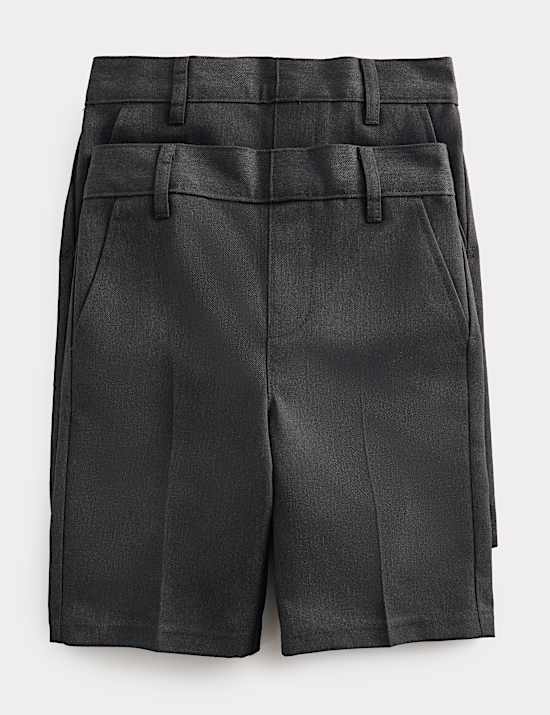 מארז 2 מכנסיים קצרים בגזרה צרה ליומיום לילדים (2-&rlm;14 שנים)