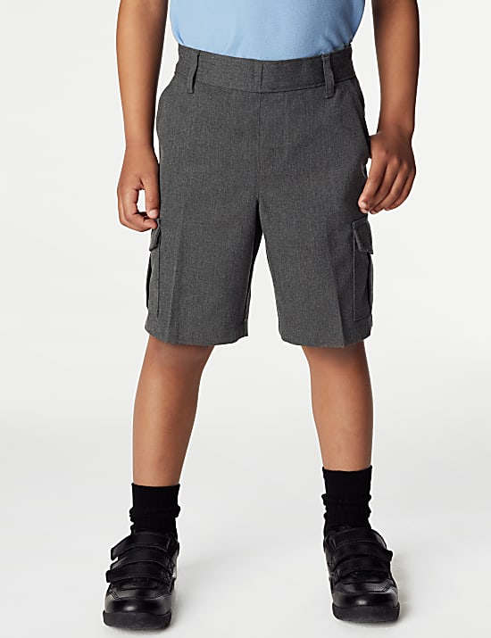 2pk Boys' Cargo School Shorts (2-14 Yrs)