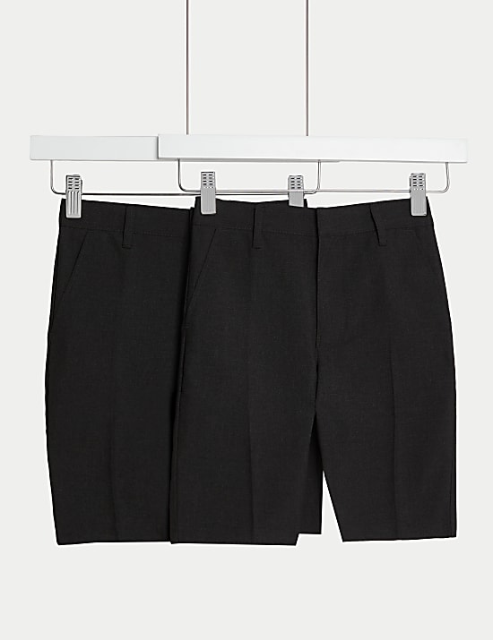 2pk Boys' Regular Leg School Shorts (2-14 Yrs)