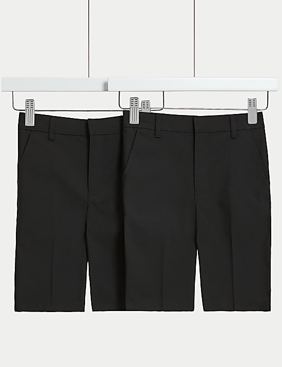2pk Boys' Slim Leg School Shorts (2-14 Yrs)