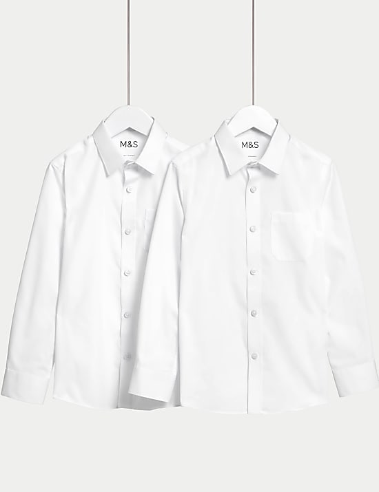 2pk Boys' Non-Iron School Shirts (2-18 Yrs)