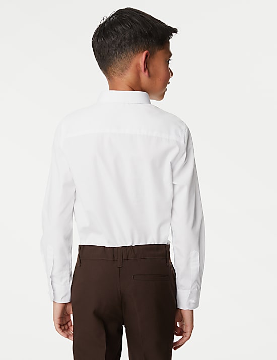 Lot de 2 chemises garçons coupe cintrée sans repassage, idéales pour l’école (du 2 au 18 ans)