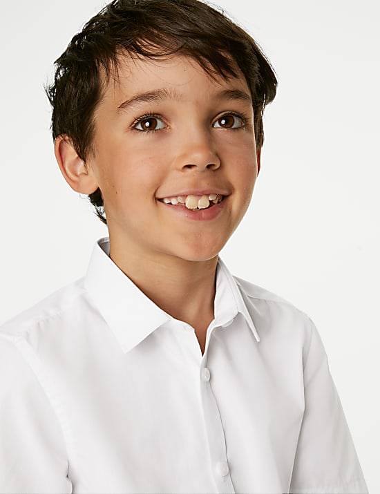 Lot de 3 chemises garçons coupe cintrée repassage facile, idéales pour l’école (du 2 au 16 ans)