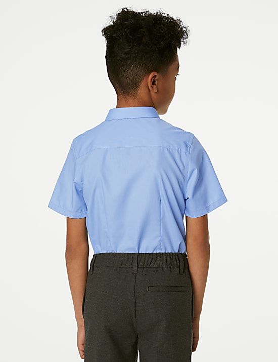 2 Pack Boys' Slim Fit Non-Iron School Shirts (2-18 Yrs)