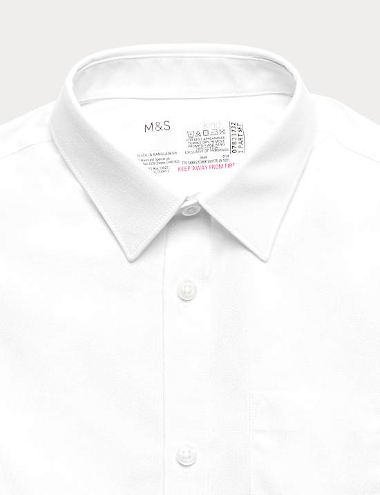 2 Pack Boys' Regular Fit Cotton School Shirts (2-18 Yrs)