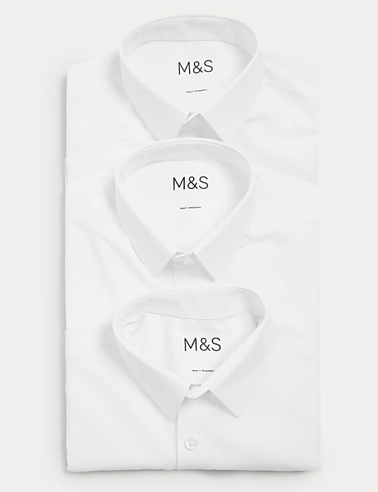 3pk Boys' Easy Dressing Easy Iron School Shirts (3-18 Yrs)