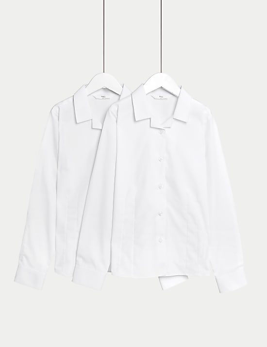 2pk Girls' Cotton Blend School Blouses (2-18 Yrs)