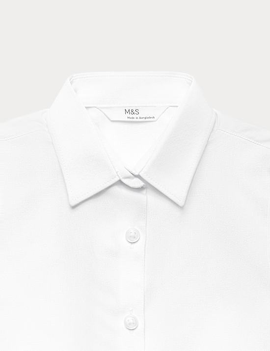 Dziewczęce łatwe w prasowaniu koszule szkolne z kr&oacute;tkim rękawkiem (2&ndash;16 lat), 2 szt.