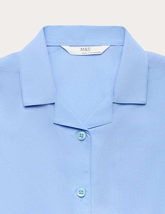 Dziewczęce łatwe w prasowaniu koszule szkolne z kołnierzem revere (2&ndash;16 lat), 2 szt.