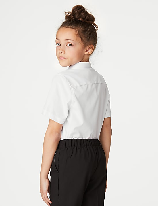 Pack de 3 camisas escolares de largo adicional de planchado fácil para chicas (4-18 años)