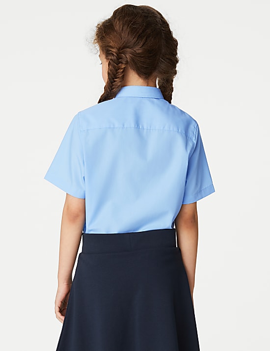 3pk Girls' Easy Iron School Shirts (2-16 Yrs)