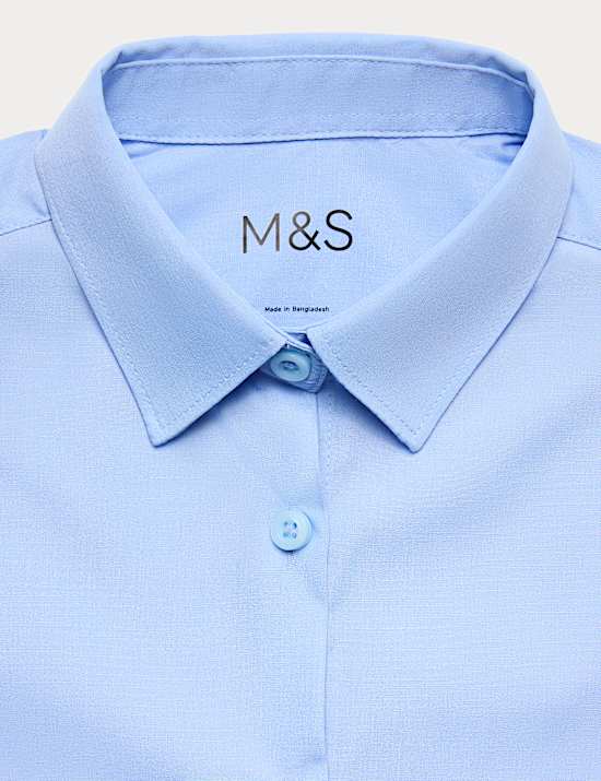 3 Pack Girls' Slim Fit Easy Iron School Shirts (2-16 Yrs)