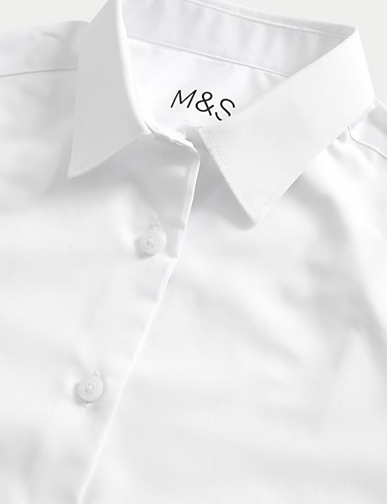 Girls' 5pk Regular Fit Easy to Iron School Shirts (2-18 Yrs)