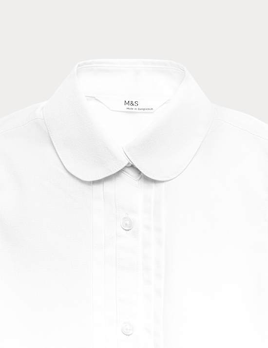 Łatwe w prasowaniu dziewczęce koszule szkolne z zakładką (2&ndash;16 lat) 2 szt.