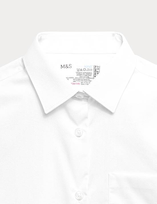 2 Pack Girls&rsquo; Regular Fit Cotton School Shirts (2-18 Yrs)