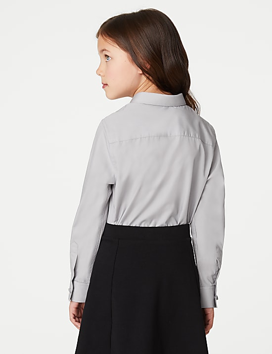 3pk Girls' Easy Iron School Shirts (2-16 Yrs)