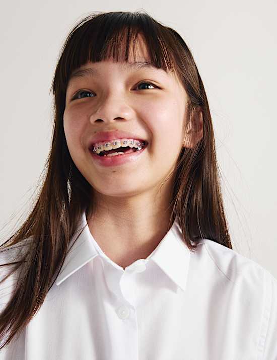 3 Pack Girls' Easy Iron School Shirts (2-16 Yrs)