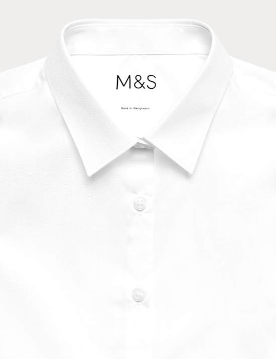 3 Pack Girls' Slim Fit Easy Iron School Shirts (2-16 Yrs)