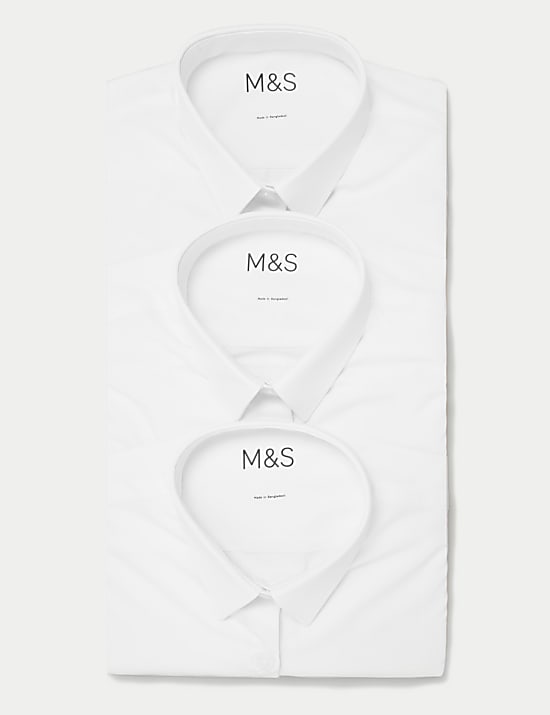 Lot de 3 chemises garçons coupe cintrée, repassage facile, idéales pour l’école (du 2 au 16 ans)