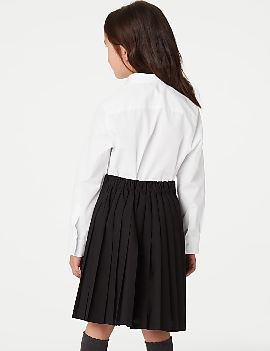 5pk Girls' Regular Fit Easy to Iron Shirts (2-18 Yrs)