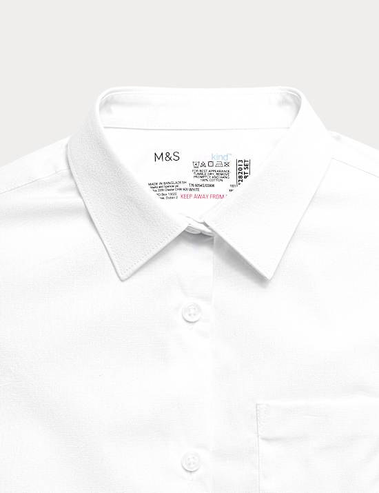 2 Pack Girls&rsquo; Regular Fit Cotton School Shirts (2-18 Yrs)