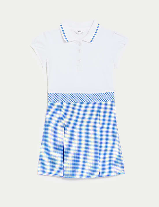 Girls' 2 in 1 Gingham Pleated School Dress (2-14 Yrs)