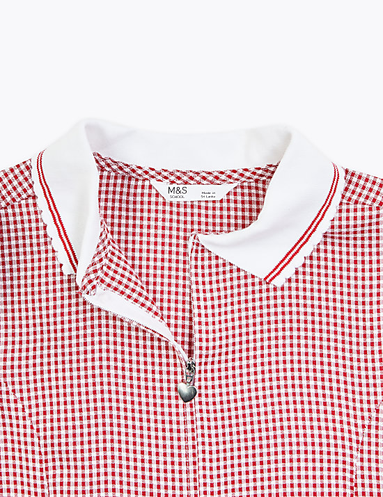 שמלה עם קפלים ומשבצות לבנות לבית הספר (2-‏14 שנים)