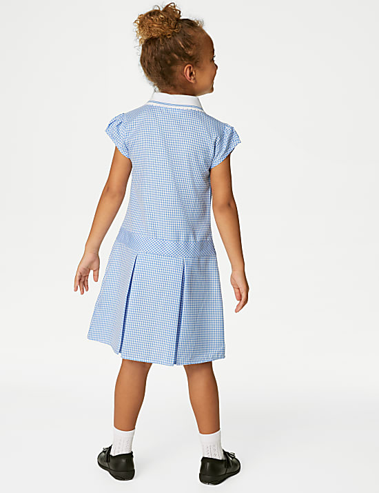 Girls' Gingham Pleated School Dress (2-14 Yrs)