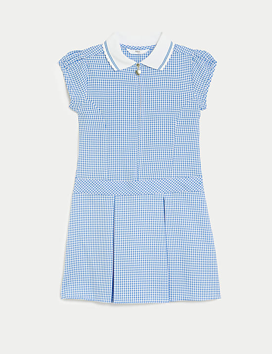 Girls' Gingham Pleated School Dress (2-14 Yrs)