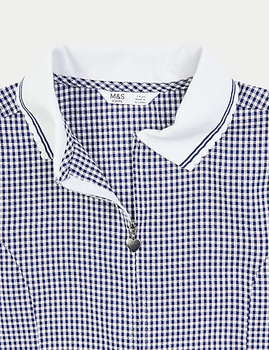 Girls' Gingham Pleated School Dress (2-14 Yrs)