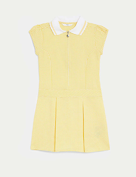 Girls' Gingham Pleated School Dress (2-14 Yrs)