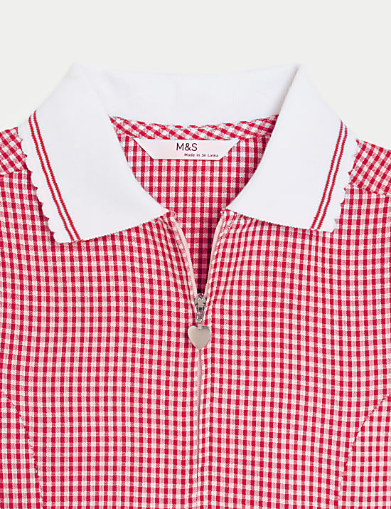 Girls' Gingham School Playsuit (2-14 Yrs)
