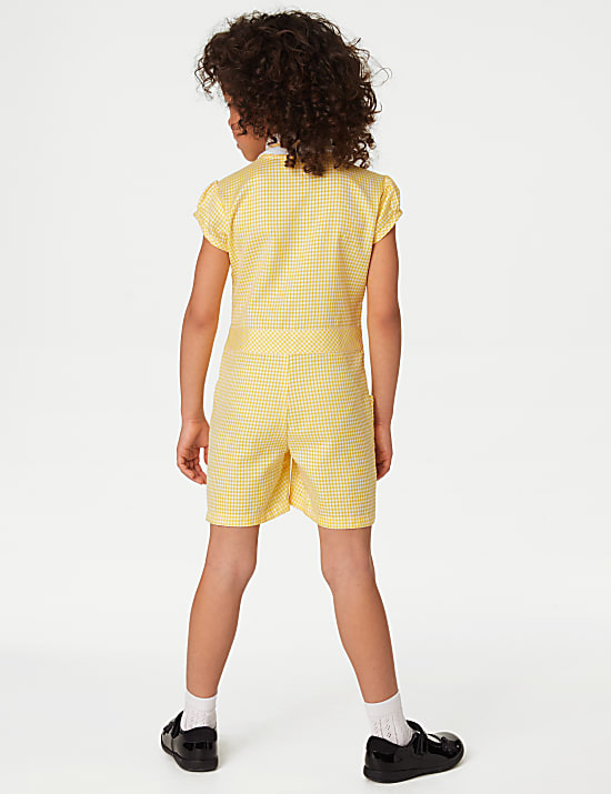 Girls' Gingham School Playsuit (2-14 Yrs)