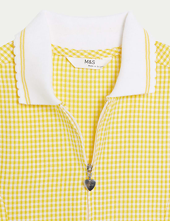 Girls' Gingham School Playsuit (2-14 Yrs)