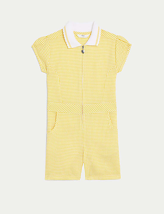 Girls' Gingham School Playsuit (2-14 Yrs)