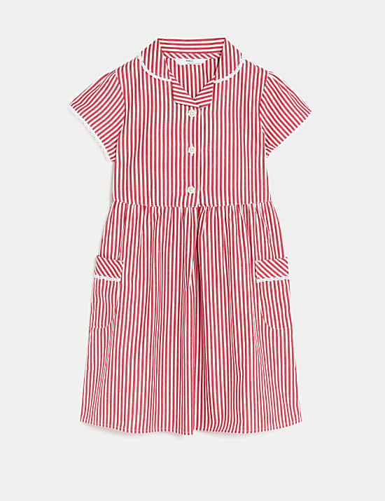 Girls' Pure Cotton Striped School Dress (2-14 Yrs)