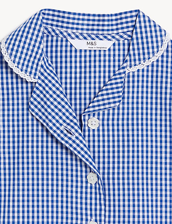Girls' Pure Cotton Gingham School Dress (2-14 Yrs)